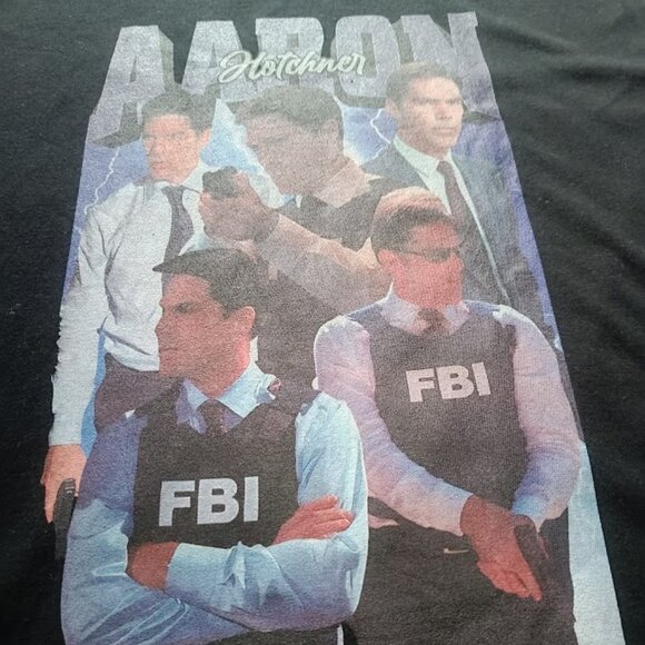 XXL 👔Aaron Hotchner Thomas Gibson T-Shirt Tv Series Movie FBI "Criminal … - Picture 2 of 3